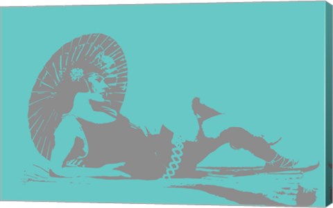 1920s Parasol on Blue by George Dilorenzo