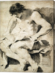 Study of a Seated Young Man by Guercino (Giovanni Francesco Barbieri)