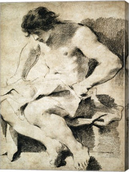 Study of a Seated Young Man by Guercino (Giovanni Francesco Barbieri)