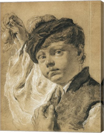 A Boy Holding a Pear by Giovanni battista Piazzetta