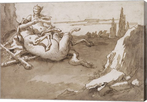 A Centaur and a Female Faun in a Landscape by Giovanni Domenico Tiepolo