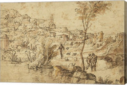 Landscape with Shepherds by a River and a Town Beyond by Jan van Scorel
