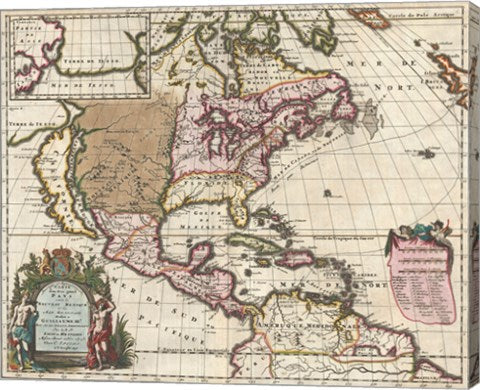 1698 Louis Hennepin Map of North America