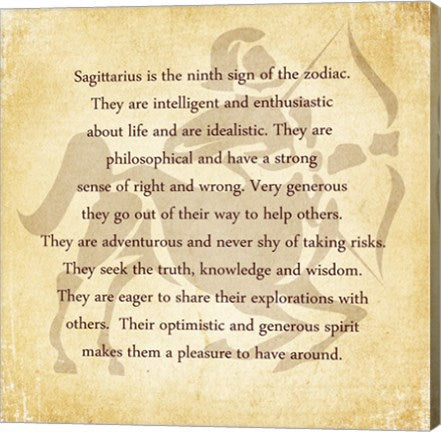 Sagittarius Character Traits by Veruca Salt