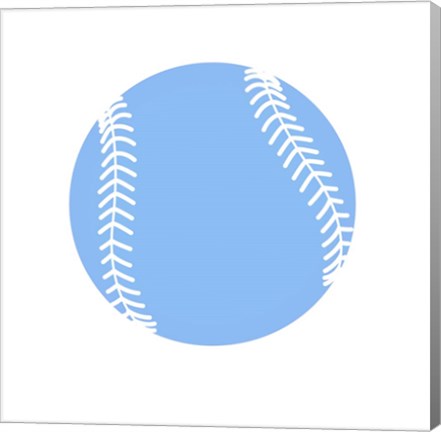 Framed Art Blue Softball on White by Sports Mania Wall Decor 18x24 Artwork