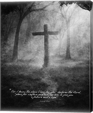 Jeremiah 29:11 For I know the Plans I have for You (Black & White Cross) by Inspire Me