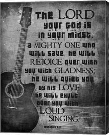 Zephaniah 3:17 The Lord Your God (Guitar Black & White) by Inspire Me