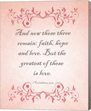 1 Corinthians 13:13 Faith, Hope and Love (Pink) by Inspire Me