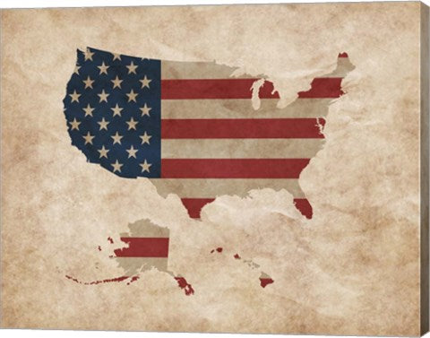 Map with Flag Overlay United States by Color Me Happy