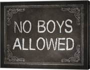No Boys Allowed Chalkboard Background by Color Me Happy