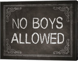 No Boys Allowed Chalkboard Background by Color Me Happy