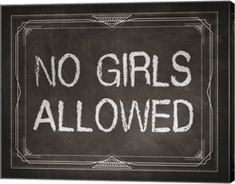 No Girls Allowed Chalkboard Background by Color Me Happy