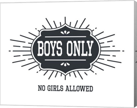 Boys Only Sunburst White Background by Color Me Happy