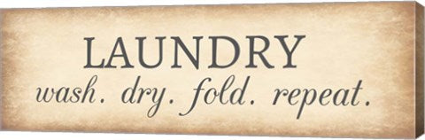 Framed Art Aged Laundry Sign - Wash Dry Fold Repeat Wall Decor18x24 Artwork