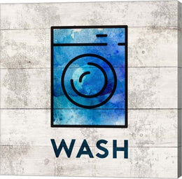 Laundry Sign White Wood Background - Wash by Color Me Happy