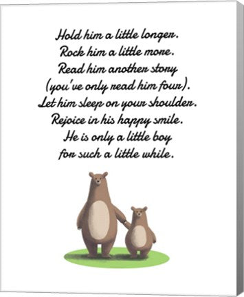 Hold Him A Little Longer Bear And Cub White by Color Me Happy
