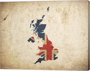 Map with Flag Overlay United Kingdom by Color Me Happy