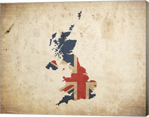 Map with Flag Overlay United Kingdom by Color Me Happy