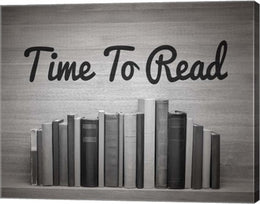 Time To Read - Wood Background Black and White by Color Me Happy
