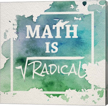 Math Is Radical Watercolor Splash Green by Color Me Happy
