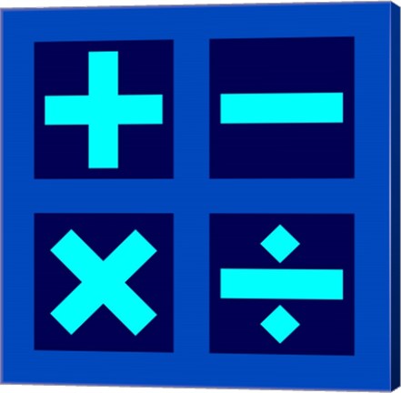 Math Symbols Square - Blue by Color Me Happy