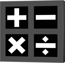 Math Symbols Square - Black by Color Me Happy
