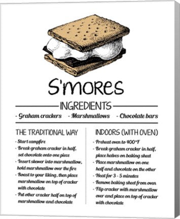 S'mores Recipe White Background by Color Me Happy