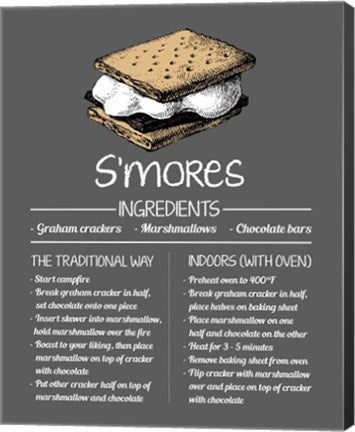 S'mores Recipe Gray Background by Color Me Happy