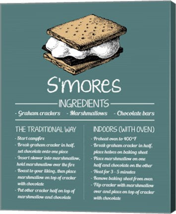 S'mores Recipe Blue Background by Color Me Happy