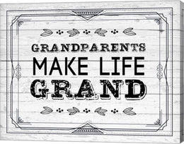 Grandparents Make Life Grand - Painted Wood Background by Color Me Happy