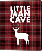 Little Man Cave - Deer Red Plaid Background by Color Me Happy