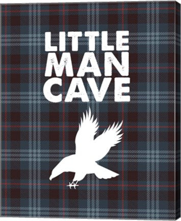 Little Man Cave - Eagle Blue Plaid Background by Color Me Happy