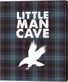 Little Man Cave - Eagle Blue Plaid Background by Color Me Happy