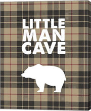 Little Man Cave - Bear Tan Plaid Background by Color Me Happy