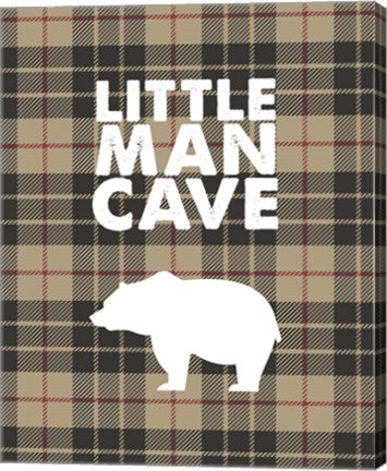 Little Man Cave - Bear Tan Plaid Background by Color Me Happy