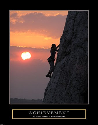 Framed Art Achievement - Climber Framed Art for your Home Wall Decor 18x24 Artwork