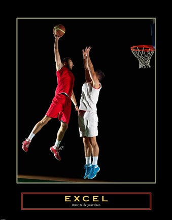 Framed Art Excel - Basketball Framed Art for your Home Wall Decor 18x24 Artwork