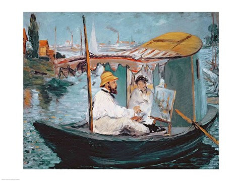 Monet in his Floating Studio, 1874 by Edouard Manet