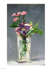 Pinks and Clematis in a Crystal Vase, c.1882 by Edouard Manet