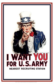 Uncle Sam  - I Want You by James Montgomery Flagg