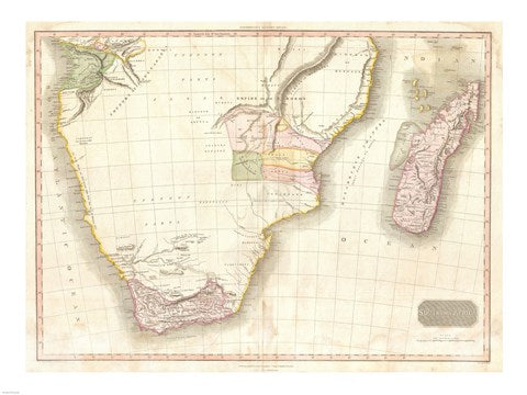 1818 Pinkerton Map of Southern Africa