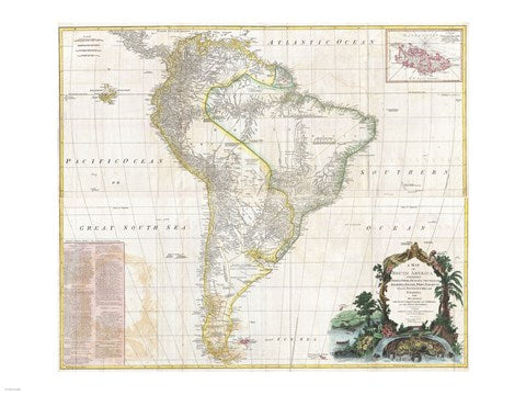1780 Raynal & Bonne Map of Southern Brazil, Northern Argentina, Uruguay & Paraguay