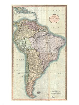 1806 Close up Cary Map of the Western Hemisphere