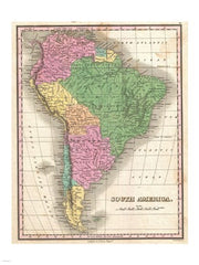 1827 Finley Map of South America