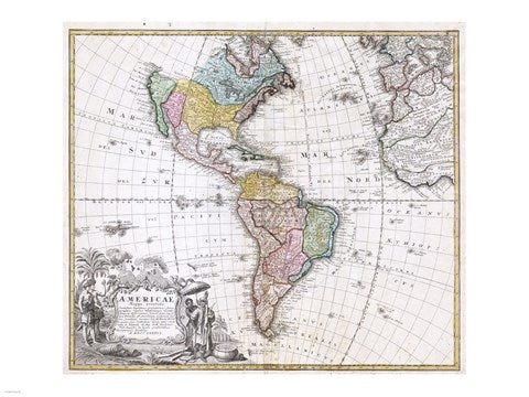 1846 Homann Heirs Map of North America