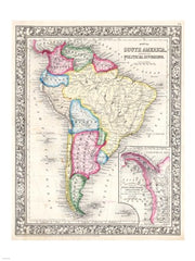 1864 Mitchell Map of South America