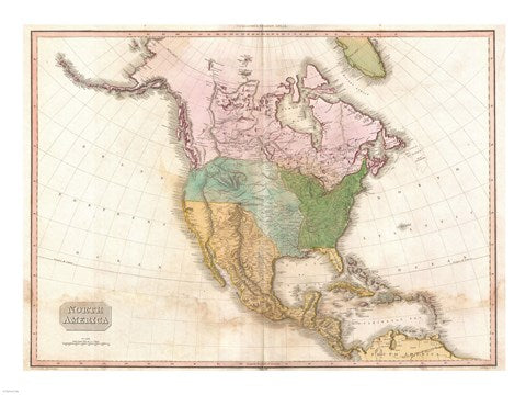 1818 Pinkerton Map of North America