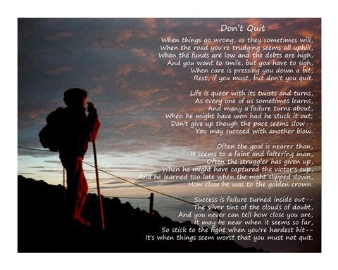 Don't Quit - hiker