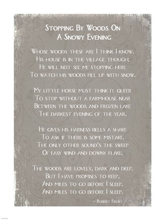 Stopping By Woods On A Snowy Evening Poem by Robert Frost