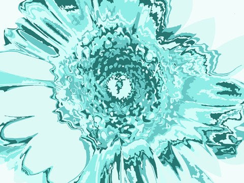 Turquoise Abstract Flower by George Dilorenzo